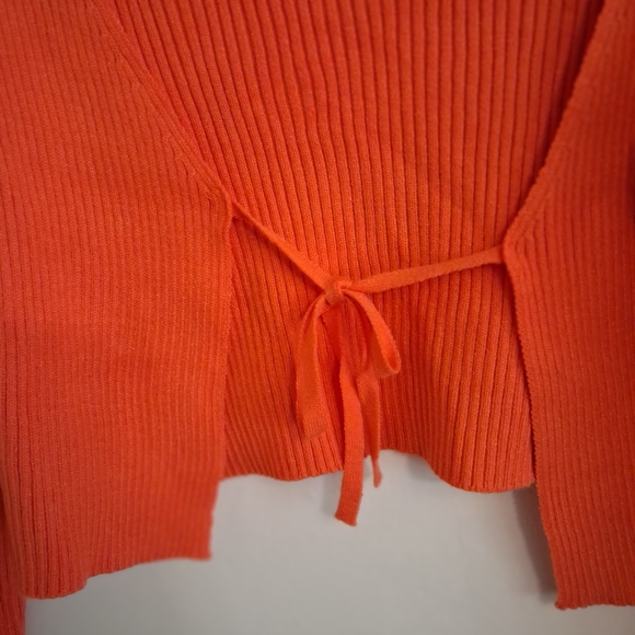 Source Unknown Orange Ribbed Cardigan - Picture 2 of 6